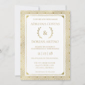 Griekse elegantie bruiloft uitnodiging, Faux Gold Kaart (Voorkant)