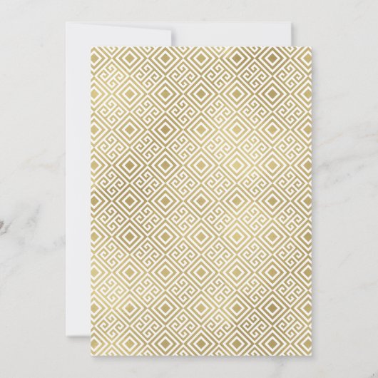 Griekse elegantie bruiloft uitnodiging, Faux Gold Kaart (Achterkant)