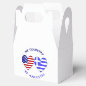 Griekse en Amerikaanse vlaggen Harten Land vooroud Bedankdoosjes (Geopend)