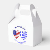 Griekse en Amerikaanse vlaggen Harten Land vooroud Bedankdoosjes (Voorkant Zijde)