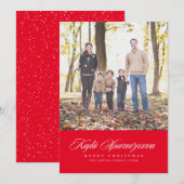 Griekse en Engelse tweetalige kerstfotokaart Feestdagenkaart (Voorkant / Achterkant)