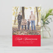 Griekse en Engelse tweetalige kerstfotokaart Feestdagenkaart (Staand voorkant)