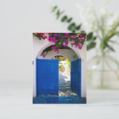 Griekse en Turkse stijlblauw deur Briefkaart (Staand voorkant)