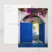 Griekse en Turkse stijlblauw deur Briefkaart (Voorkant / Achterkant)