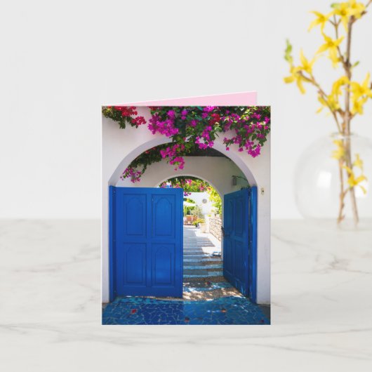 Griekse en Turkse stijlblauw deur Kaart (Gele Bloem)