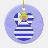 Griekse Engel Vlag Blond Haar Keramisch Ornament (Achterkant)