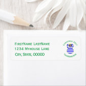 Griekse engel zwart haar kerstvlag gepersonaliseer etiket (Insitu)