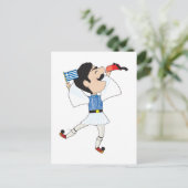 Griekse Evzone danst met vlag Briefkaart (Staand voorkant)