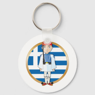 Griekse evzone met vlag sleutelhanger