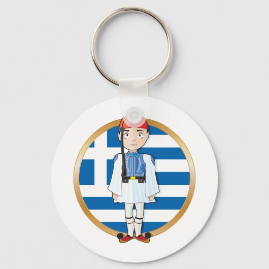 Griekse evzone met vlag sleutelhanger (Voorkant)