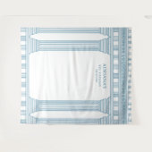 Griekse feest achtergrond met blauwe tempel wandkleed (Voorkant (horizontaal))