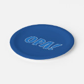 Griekse feestdag (donkerblauw) papieren bordje (Gekanteld)