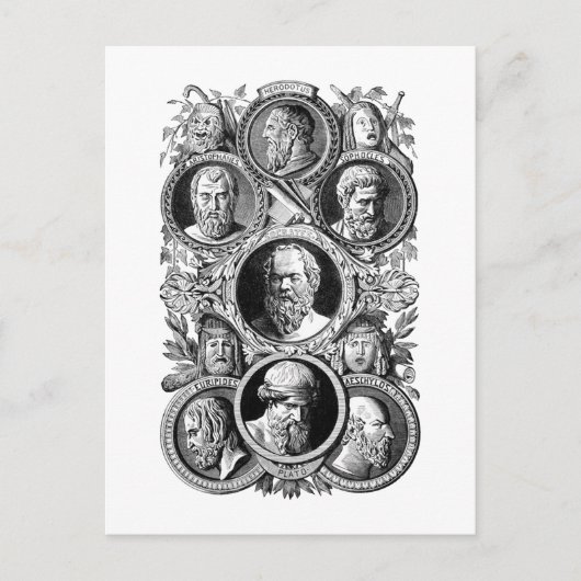 Griekse filosofen briefkaart (Voorkant)
