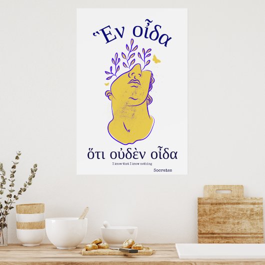 Griekse filosoof citeert Socrates Ancient Griekenl Poster (Keuken)