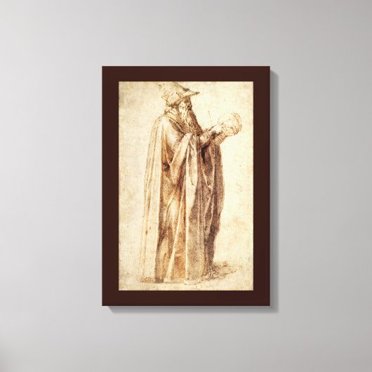 Griekse filosoof met menselijke schedel door Miche Canvas Afdruk (Voorkant)