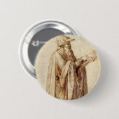 Griekse filosoof met menselijke schedel door Miche Ronde Button 5,7 Cm (Voorkant /achterkant)