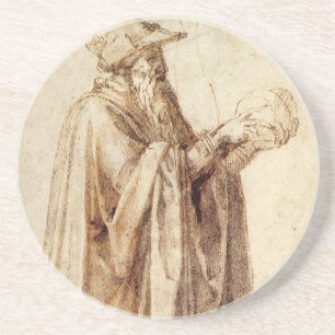 Griekse filosoof met menselijke schedel door Miche Zandsteen Onderzetter