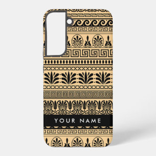 Griekse Fret, Gemengde Meander Sleutel, Bruin, Je Samsung Galaxy Hoesje