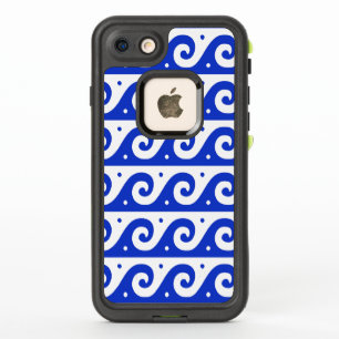 Griekse fret, mediterraan golfpatroon, blauw