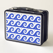 Griekse fret, mediterraan golfpatroon, blauw (Achterkant)