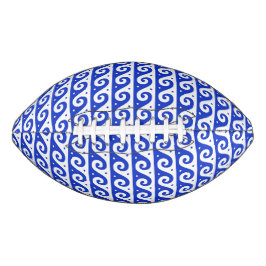 Griekse fret, mediterraan golfpatroon, blauw american football