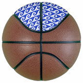 Griekse fret, mediterraan golfpatroon, blauw basketbal (Rechts)
