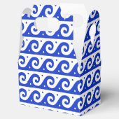 Griekse fret, mediterraan golfpatroon, blauw bedankdoosjes (Geopend)