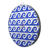 Griekse fret, mediterraan golfpatroon, blauw dartbord (Voorkant Rechts)