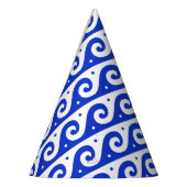 Griekse fret, mediterraan golfpatroon, blauw feesthoedjes (Links)