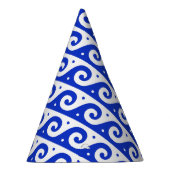 Griekse fret, mediterraan golfpatroon, blauw feesthoedjes (Rechts)