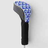 Griekse fret, mediterraan golfpatroon, blauw golfheadcover (Schuin)