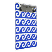 Griekse fret, mediterraan golfpatroon, blauw mini klembord (Schuin)