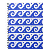 Griekse fret, mediterraan golfpatroon, blauw notitieboek (Voorkant)