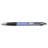 Griekse fret, mediterraan golfpatroon, blauw pen (Achterkant)