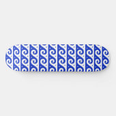 Griekse fret, mediterraan golfpatroon, blauw persoonlijk skateboard (Horizontaal)