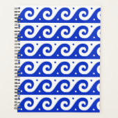 Griekse fret, mediterraan golfpatroon, blauw planner (Voorkant)