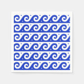 Griekse fret, mediterraan golfpatroon, blauw servet (Voorkant)