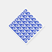 Griekse fret, mediterraan golfpatroon, blauw servet (Hoek)