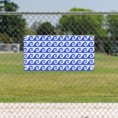 Griekse fret, mediterraan golfpatroon, blauw spandoek (Insitu)