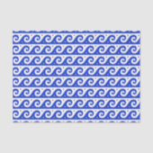 Griekse fret, mediterraan golfpatroon, blauw tissuepapier (Voorkant)