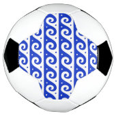 Griekse fret, mediterraan golfpatroon, blauw voetbal (Gedraaid)