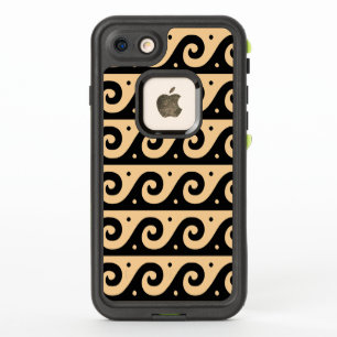 Griekse fret, mediterraan golfpatroon, bruin