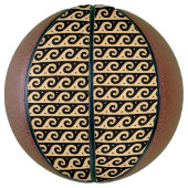 Griekse fret, mediterraan golfpatroon, bruin basketbal (Verticaal)