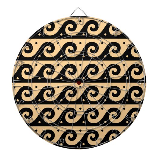 Griekse fret, mediterraan golfpatroon, bruin dartbord (Voorkant)