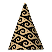 Griekse fret, mediterraan golfpatroon, bruin feesthoedjes (Rechts)