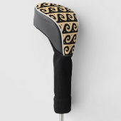 Griekse fret, mediterraan golfpatroon, bruin golfheadcover (Schuin)