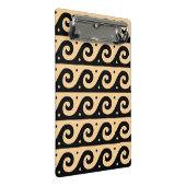 Griekse fret, mediterraan golfpatroon, bruin mini klembord (Schuin)