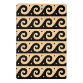 Griekse fret, mediterraan golfpatroon, bruin mini klembord (Achterkant)