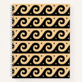 Griekse fret, mediterraan golfpatroon, bruin notitieboek (Voorkant)