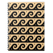 Griekse fret, mediterraan golfpatroon, bruin notitieboek (Voorkant)